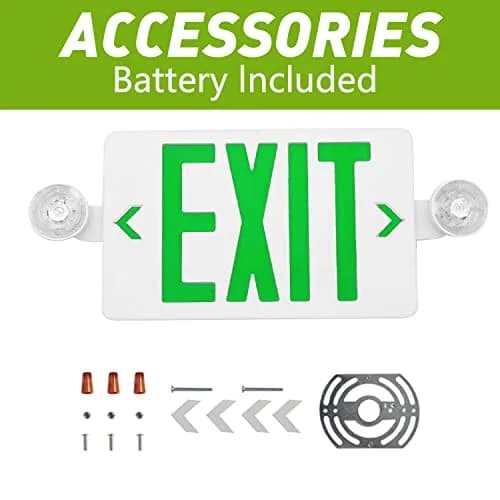 OSTEK LED Exit Sign with Emergency Lights Dual Exit Lamp, 90 Min Battery Backup | UL Certified Office & Commercial Safety Lighting thumbnail 2