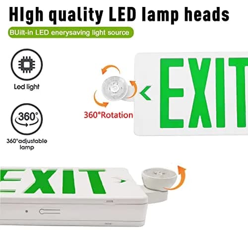OSTEK LED Exit Sign with Emergency Lights Dual Exit Lamp, 90 Min Battery Backup | UL Certified Office & Commercial Safety Lighting thumbnail 3