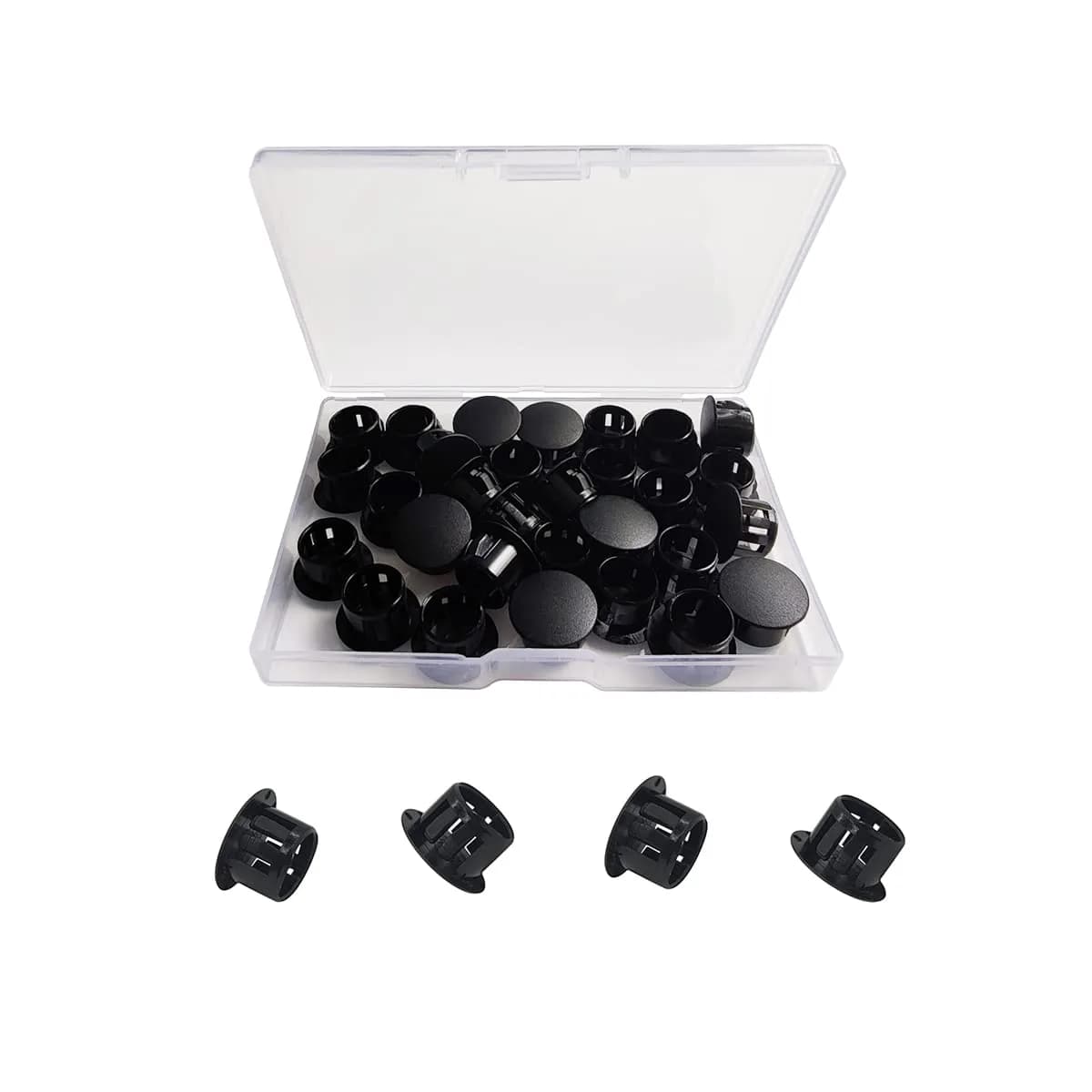 ZYYC Black Hole Plugs 13mm (1/2 Inch) Plastic Hole Plugs, 30 Pcs | For Furniture, Cabinets, Pipes - main product image