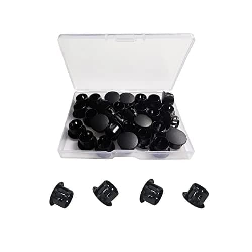 ZYYC Black Hole Plugs 13mm (1/2 Inch) Plastic Hole Plugs, 30 Pcs | For Furniture, Cabinets, Pipes thumbnail 1