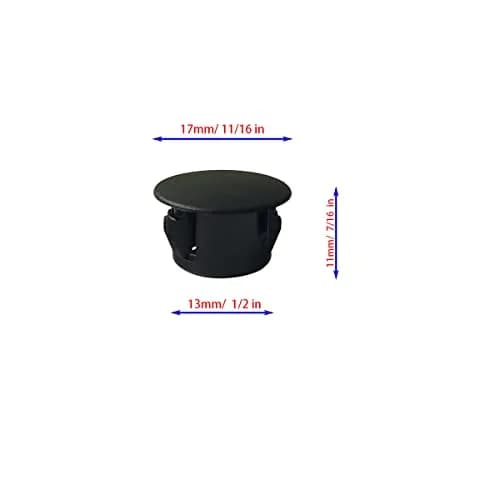 ZYYC Black Hole Plugs 13mm (1/2 Inch) Plastic Hole Plugs, 30 Pcs | For Furniture, Cabinets, Pipes thumbnail 3