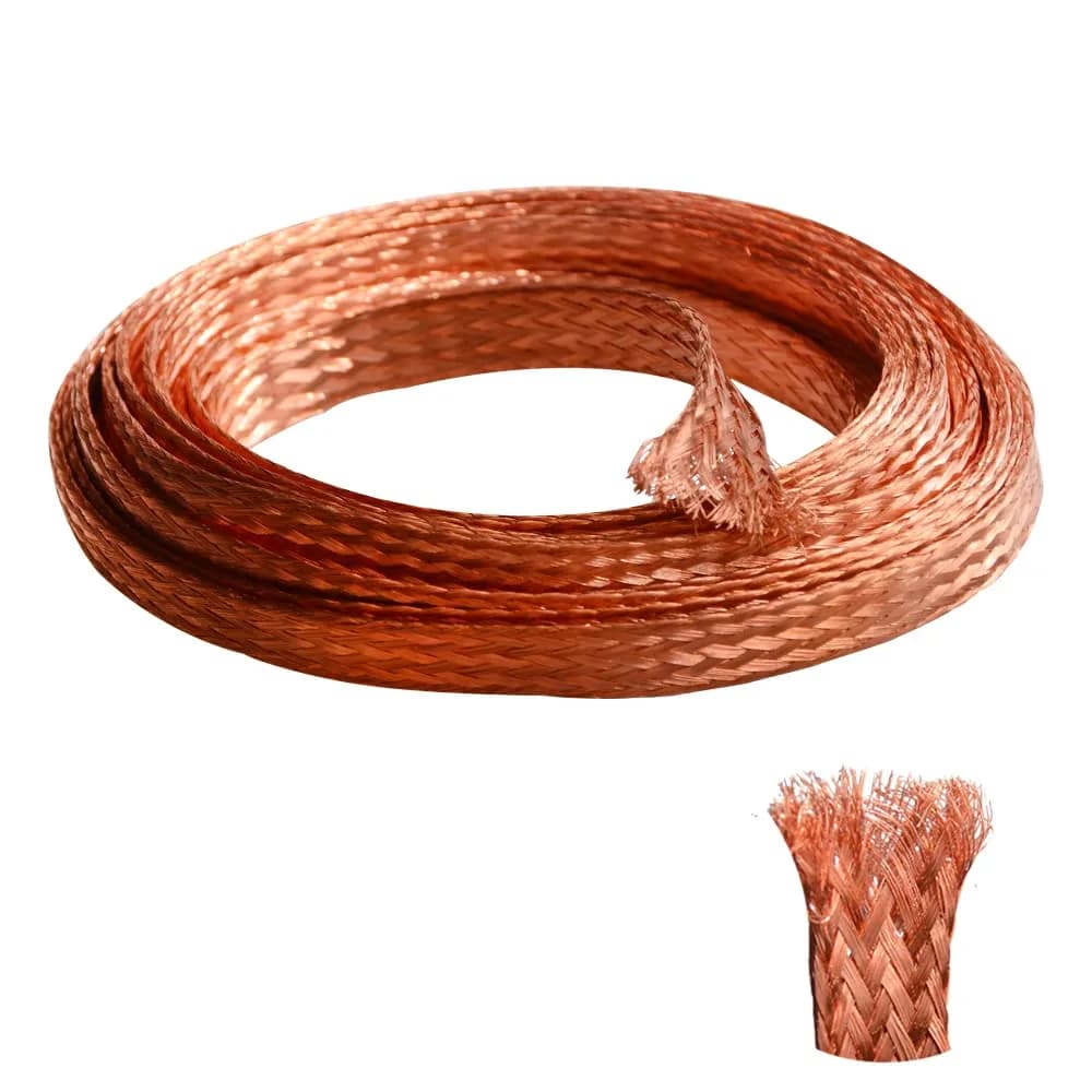 QuQuyi Copper Braided Ground Strap 9.84ft | Flexible Copper Wire for Grounding & Shielding — 3/16"-16.4ft