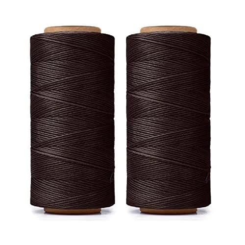 HILELIFE Waxed Thread for Leather Sewing 150D 0.8mm Brown | Strong, Durable & Lightly Waxed thumbnail 1