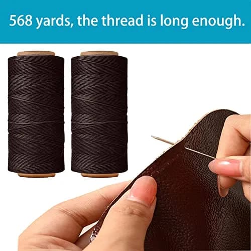 HILELIFE Waxed Thread for Leather Sewing 150D 0.8mm Brown | Strong, Durable & Lightly Waxed thumbnail 6