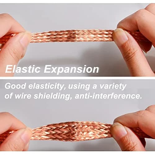 QuQuyi 5m (16.4ft) 4mm Flat Copper Braided Ground Strap Wire | EMI Shielding & Heat Dissipation thumbnail 5