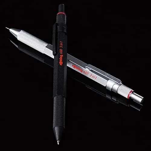Rotring 600 3-in-1 Multicolor Pen and Mechanical Pencil, 0.5mm Lead, Silver Barrel | Precision Writing Instrument thumbnail 4
