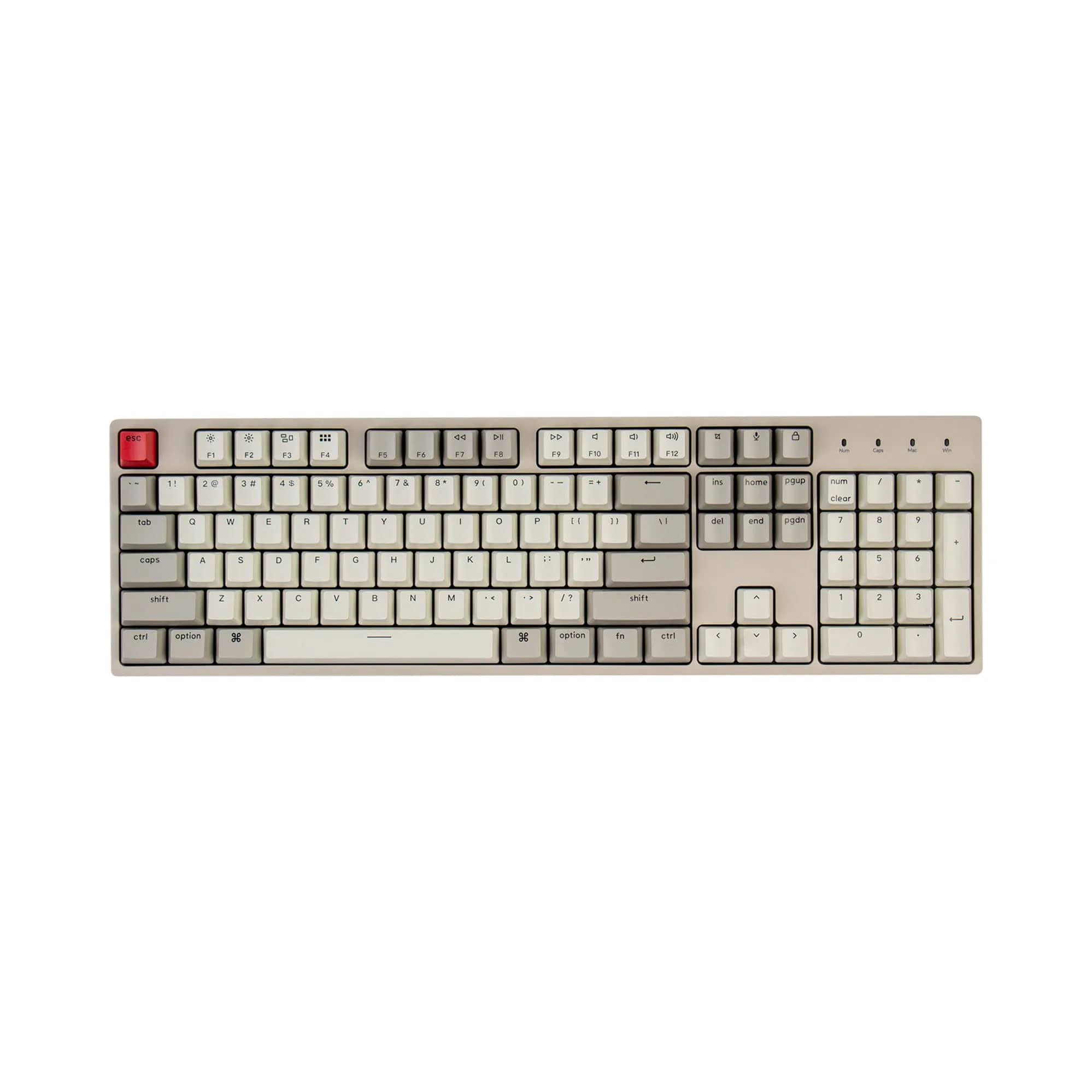 Keychron C2 Full Size Wired Mechanical Keyboard Brown Switch Retro | 104-Key Layout with Number Pad - main product image