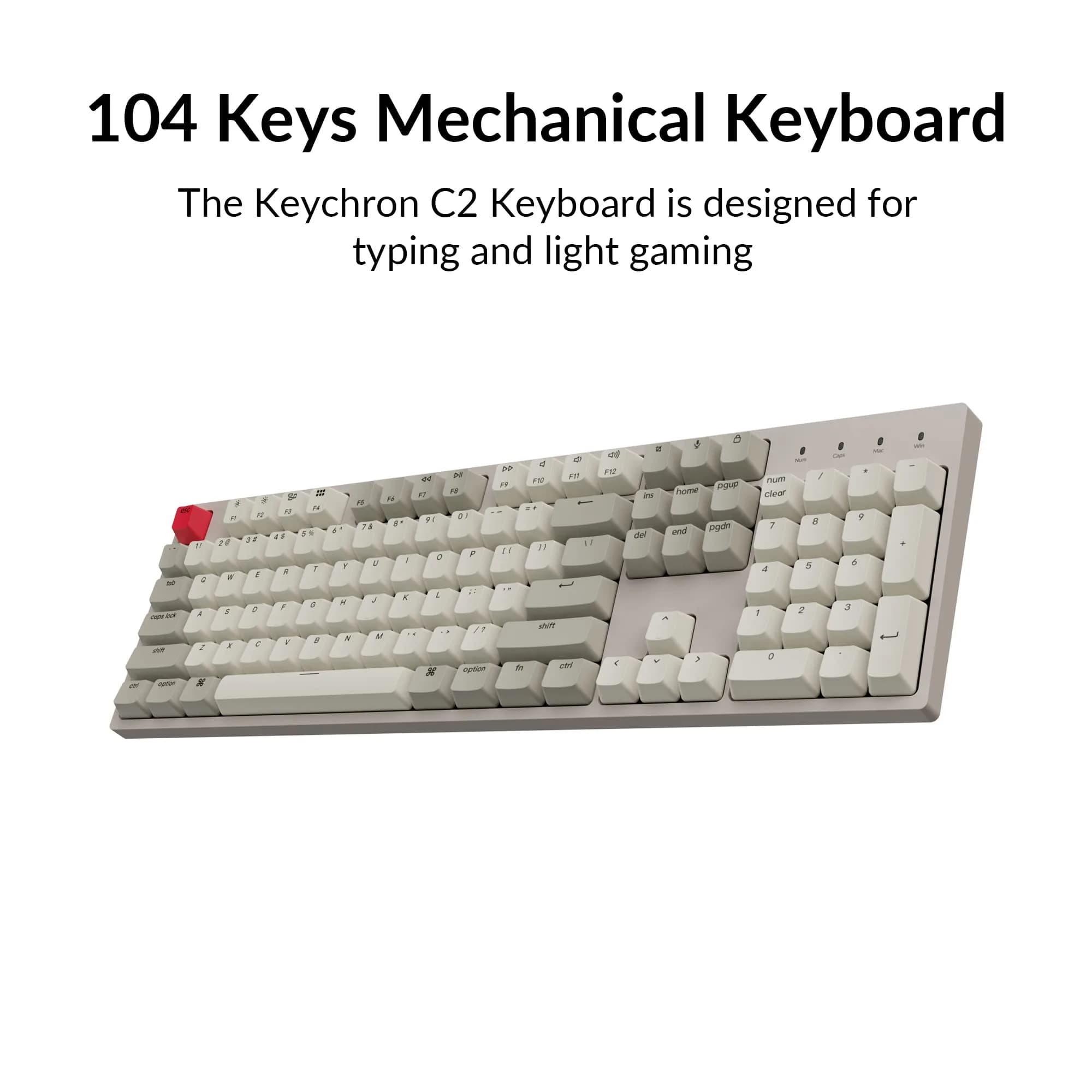 Keychron C2 Full Size Wired Mechanical Keyboard Brown Switch Retro | 104-Key Layout with Number Pad - view 8