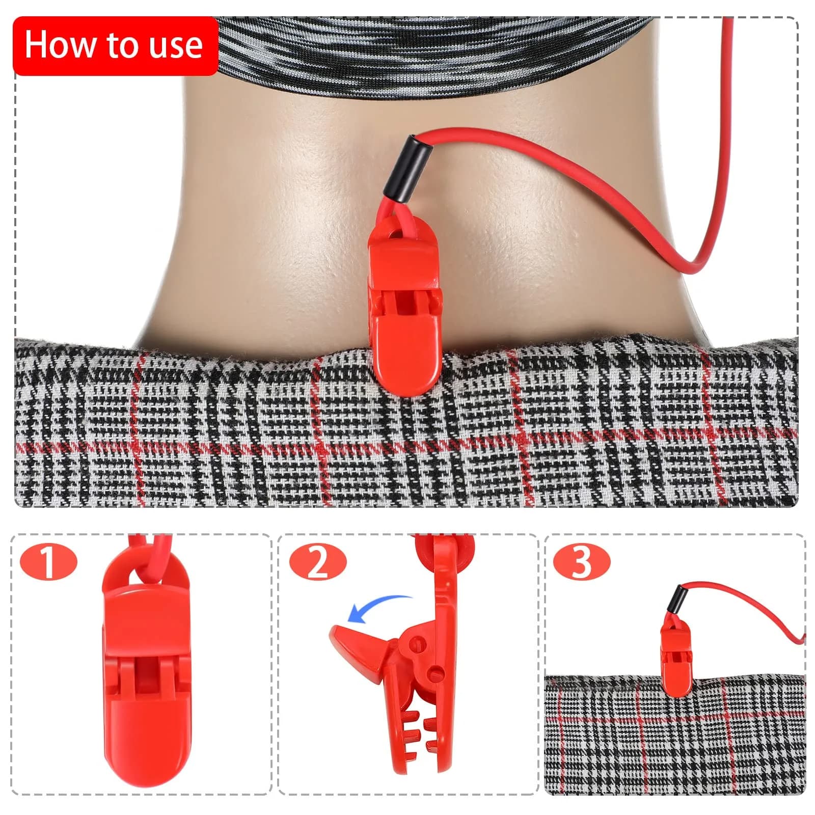 BBTO Hearing Aid Clips 4-Pack | 30.5cm (12 Inch) Adjustable Silicone Grip, Prevent Loss Secure Fit, Portable Protector Rope, Hearing Aid Accessories for Daily Work Exercise - view 5