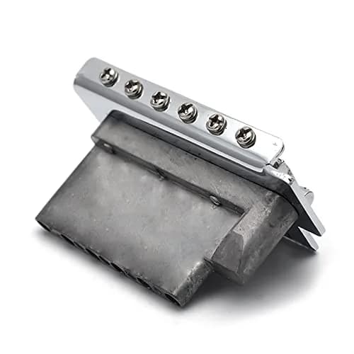 SAPHUE 52.5mm Guitar Stratocaster Tremolo Bridge Set for Fender Strat Squier Electric Guitar Replacement (Chrome, 52.5mm) | All Metal, 10.8mm String Spacing thumbnail 4