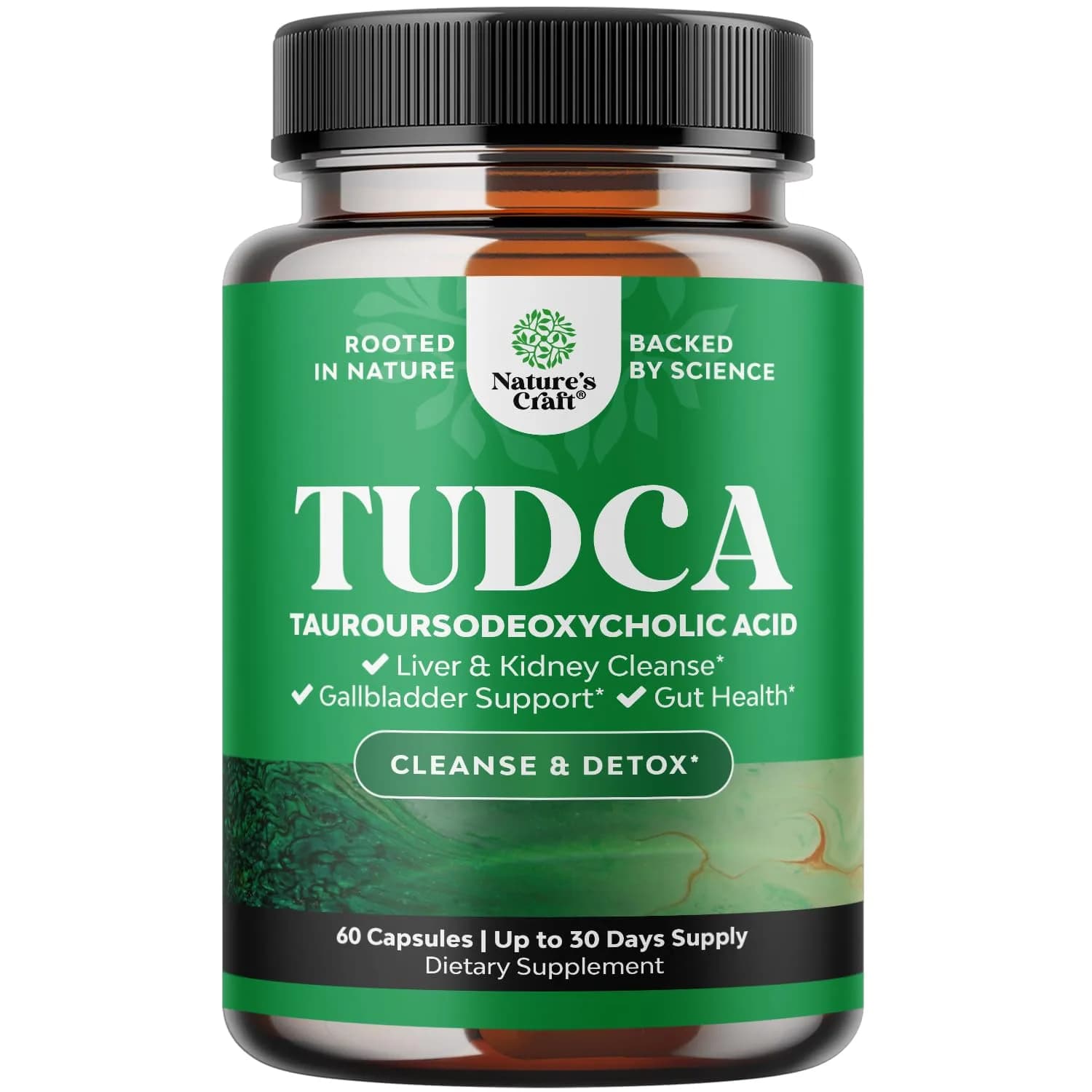 Natures Craft Advanced Bile Salt TUDCA Supplement 500mg | Liver & Gallbladder Support (60ct)
