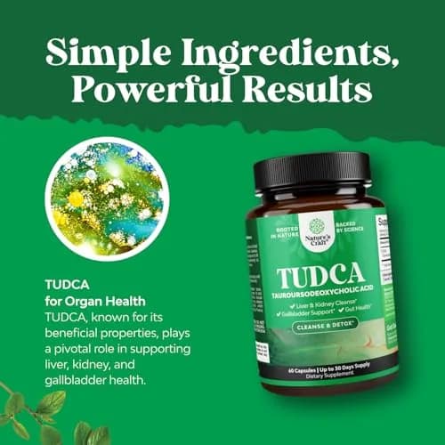 Natures Craft Advanced Bile Salt TUDCA Supplement 500mg | Liver & Gallbladder Support (60ct) thumbnail 3