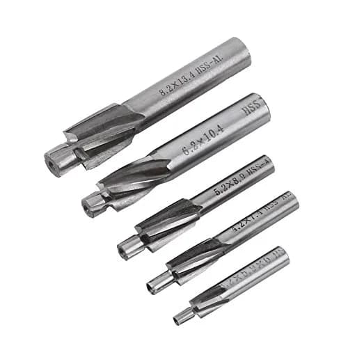 Hilitand 5pcs Counterbore Drill Bits Set 4 Flutes Straight End Mill Cutter M3-M8 | High-Speed Steel for Copper, Aluminum, Cast Iron thumbnail 1