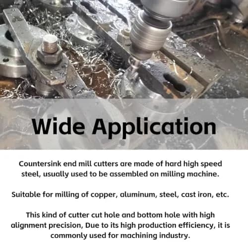Hilitand 5pcs Counterbore Drill Bits Set 4 Flutes Straight End Mill Cutter M3-M8 | High-Speed Steel for Copper, Aluminum, Cast Iron thumbnail 4