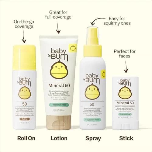 Sun Bum Baby Bum Mineral SPF 50 Roll-On Sunscreen 88g (3 Fl Oz) | Reef-Safe, Vegan Formula for Sensitive Skin thumbnail 2