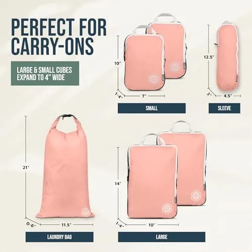 TRIPPED Travel Gear Compression Packing Cubes for Carry-On Travel 6-Pack | Ultralight Ripstop Nylon with Zippered Organizers thumbnail 4