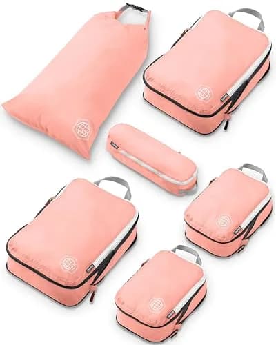 TRIPPED Travel Gear Compression Packing Cubes for Carry-On Travel 6-Pack | Ultralight Ripstop Nylon with Zippered Organizers thumbnail 1