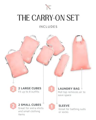 TRIPPED Travel Gear Compression Packing Cubes for Carry-On Travel 6-Pack | Ultralight Ripstop Nylon with Zippered Organizers thumbnail 7