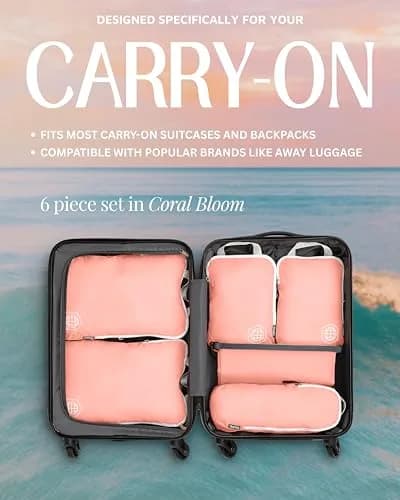 TRIPPED Travel Gear Compression Packing Cubes for Carry-On Travel 6-Pack | Ultralight Ripstop Nylon with Zippered Organizers thumbnail 8