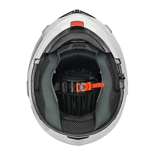 VCAN VX28 Full Face Modular Flip-Up Motorcycle Helmet Gloss White | DOT & ECE Approved, Coolmax Cheek Pad & OTG Ready thumbnail 4