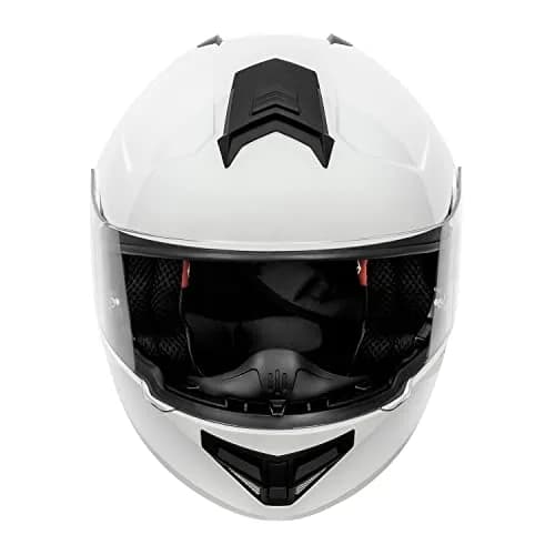 VCAN VX28 Full Face Modular Flip-Up Motorcycle Helmet Gloss White | DOT & ECE Approved, Coolmax Cheek Pad & OTG Ready thumbnail 5