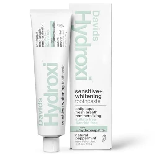 Davids Nano Hydroxyapatite Toothpaste Sensitive Whitening Peppermint 5.25oz (149g) | EWG Verified for Enamel Health thumbnail 1