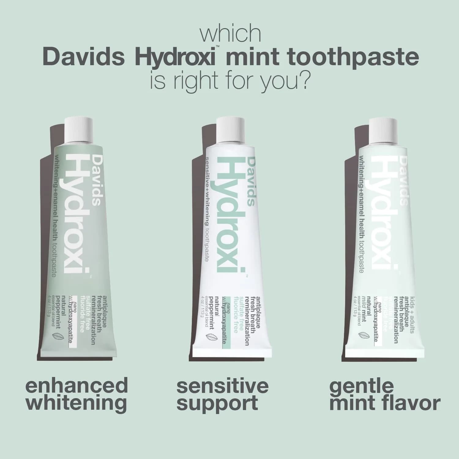 Davids Nano Hydroxyapatite Toothpaste Sensitive Whitening Peppermint 5.25oz (149g) | EWG Verified for Enamel Health - view 5