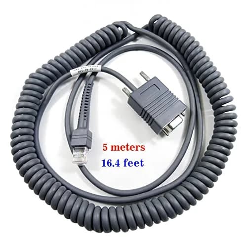 VOTTAN RS232 Serial Cable 5m (16.4ft) Coiled | Connects Symbol Zebra Scanners to POS Systems thumbnail 5
