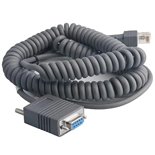 VOTTAN RS232 Serial Cable 5m (16.4ft) Coiled | Connects Symbol Zebra Scanners to POS Systems thumbnail 1