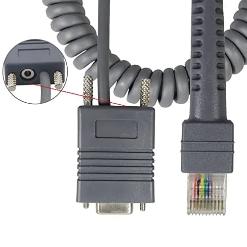VOTTAN RS232 Serial Cable 5m (16.4ft) Coiled | Connects Symbol Zebra Scanners to POS Systems thumbnail 2