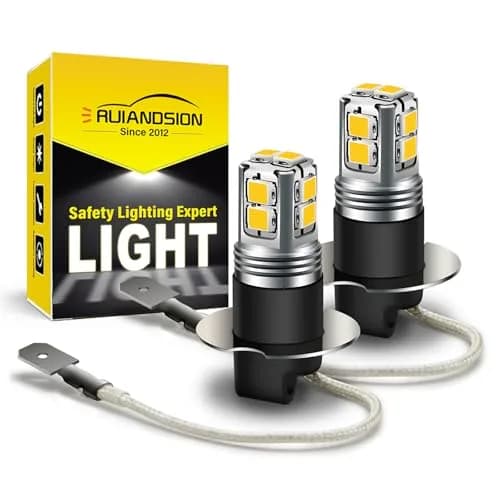 Ruiandsion H3 LED Fog Light Bulbs 6000K White | Super Bright 2835 10SMD Chips 9-30V thumbnail 1
