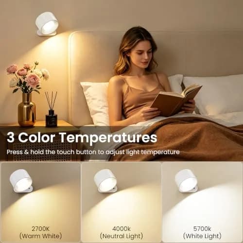 Koopala LED Wall Sconces 94x80x45mm | Rechargeable Cordless Magnetic Wall Light thumbnail 2