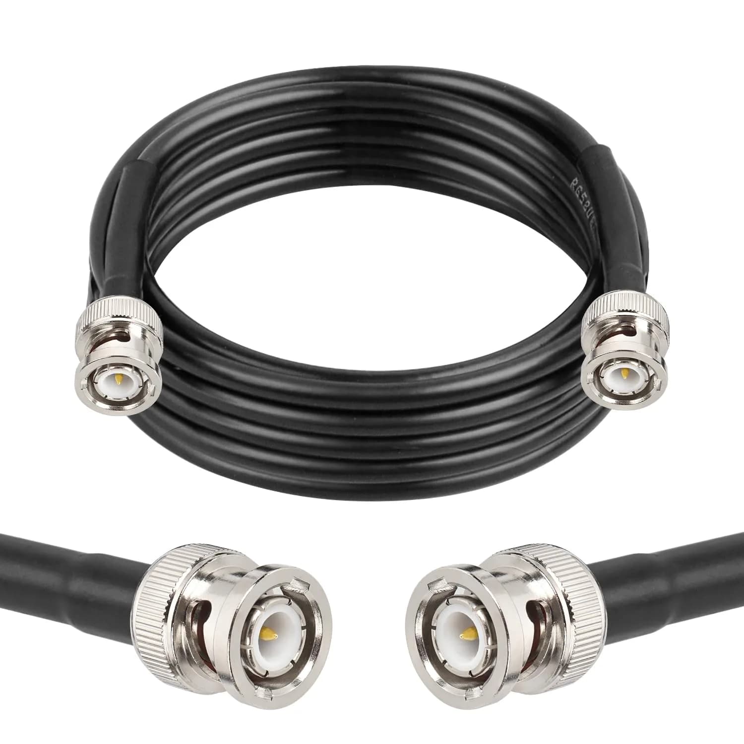 MOOKEERF RG58 BNC Cable 3.05m (10ft) Male to Male | Low Loss Coaxial Extension for Radios & Antennas - main product image