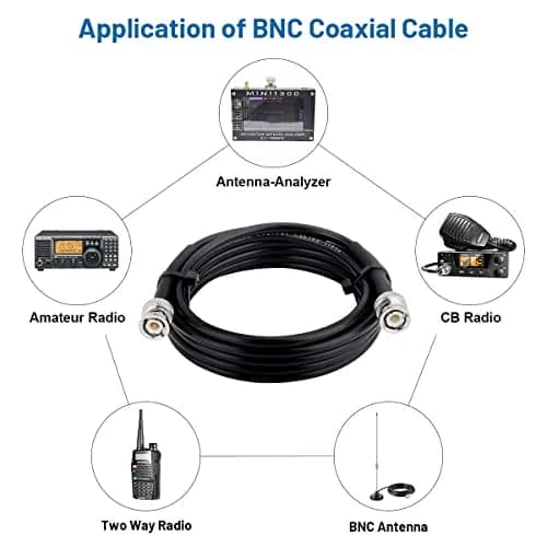 MOOKEERF RG58 BNC Cable 3.05m (10ft) Male to Male | Low Loss Coaxial Extension for Radios & Antennas thumbnail 6