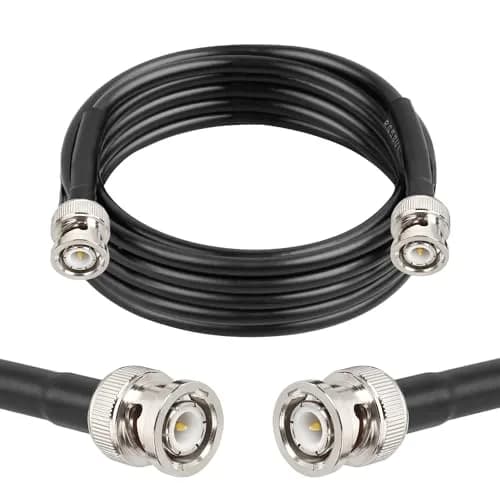 MOOKEERF RG58 BNC Cable 3.05m (10ft) Male to Male | Low Loss Coaxial Extension for Radios & Antennas thumbnail 1