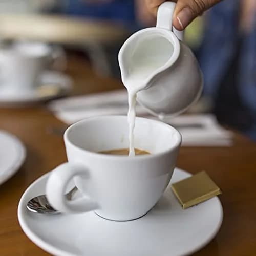 Dicunoy White Ceramic Sugar and Creamer Set with Lid, Spoon, Tray & Sweetener Box | 180ml (6oz) Creamer thumbnail 5