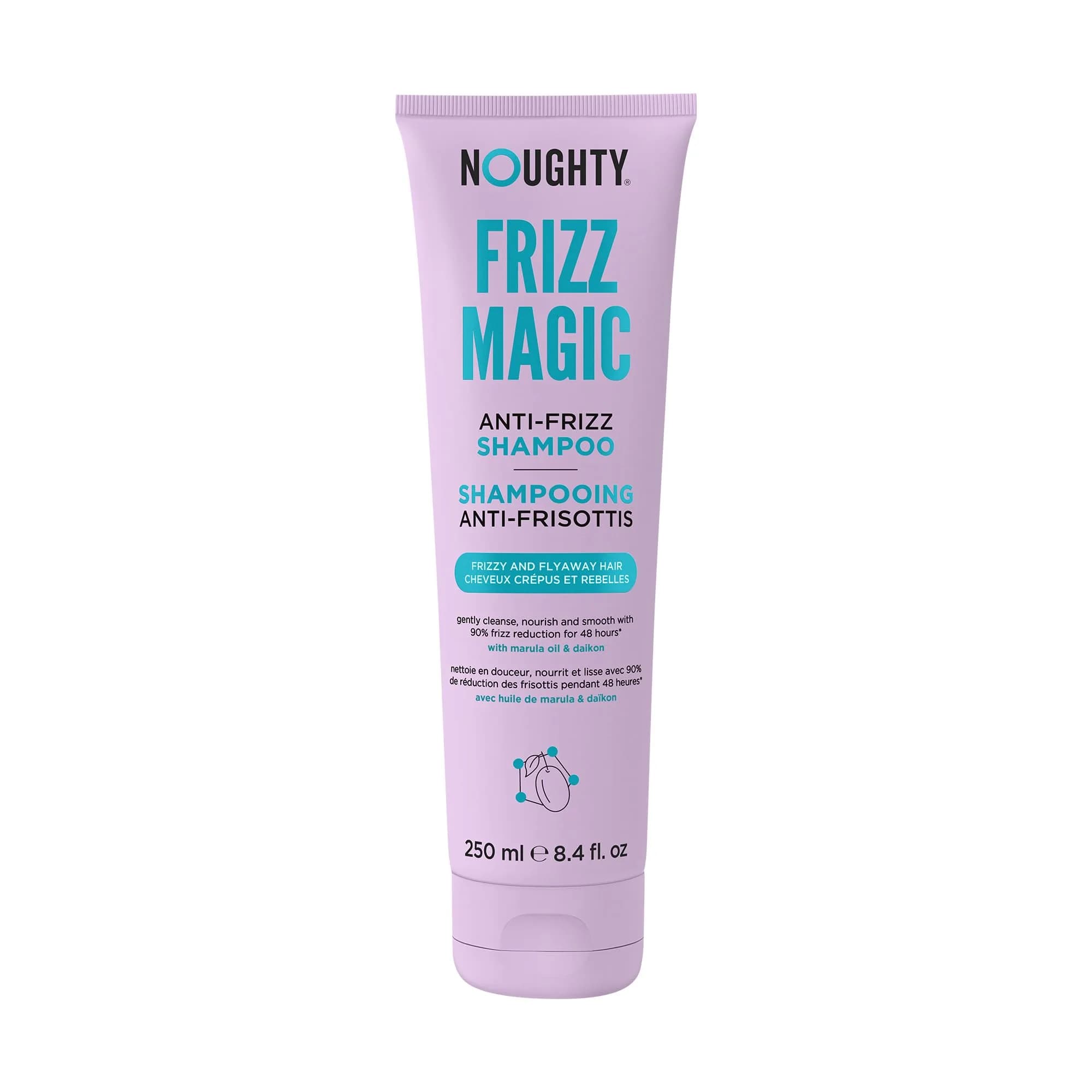 Noughty Frizz Magic Anti-Frizz Shampoo 250ml | Smooth & Shine with Marula Oil — 8.4 Fl Oz