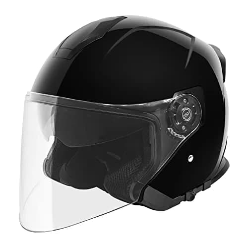 VCAN V88 Motorcycle Helmet Medium Gloss Black | DOT & ECE Certified for Safety thumbnail 1