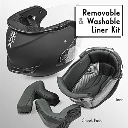 VCAN V88 3/4 Open Face Motorcycle Scooter Helmet | ECE & DOT Certified, Thermoplastic Shell, Sun Visor thumbnail 4