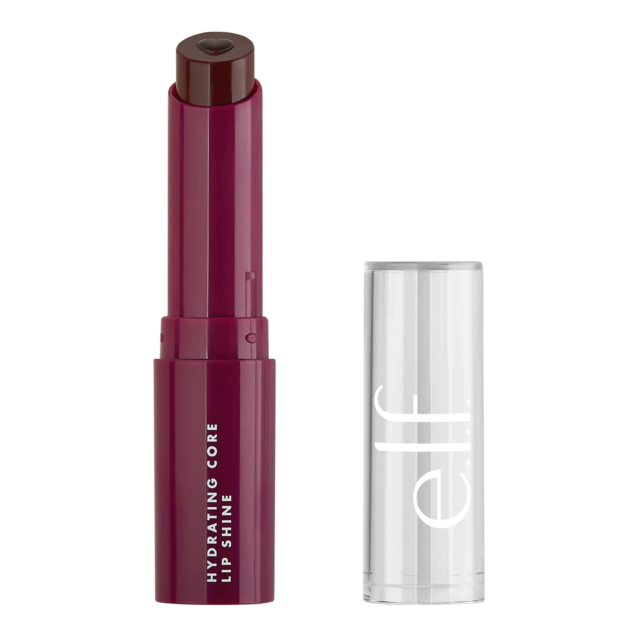 e.l.f. Hydrating Core Lip Shine Ecstatic Deep Berry 0.09 oz (2.55 g) | Tinted Lip Balm with Vitamin E — Ecstatic