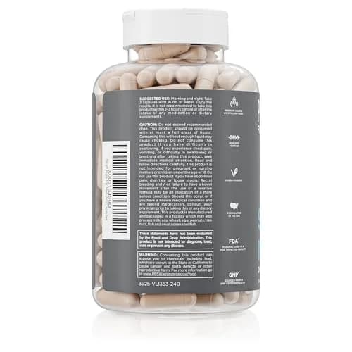Pure for Men Stay Ready Fiber Supplement Psyllium Husk 240 Vegan Capsules | Supports Digestive Regularity & Gut Health thumbnail 3