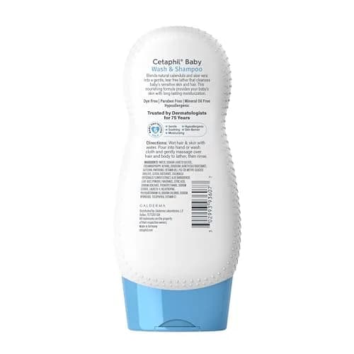Cetaphil Baby Shampoo and Body Wash with Organic Calendula, 7.8oz | Hypoallergenic, Tear-Free, Dermatologist Tested thumbnail 7