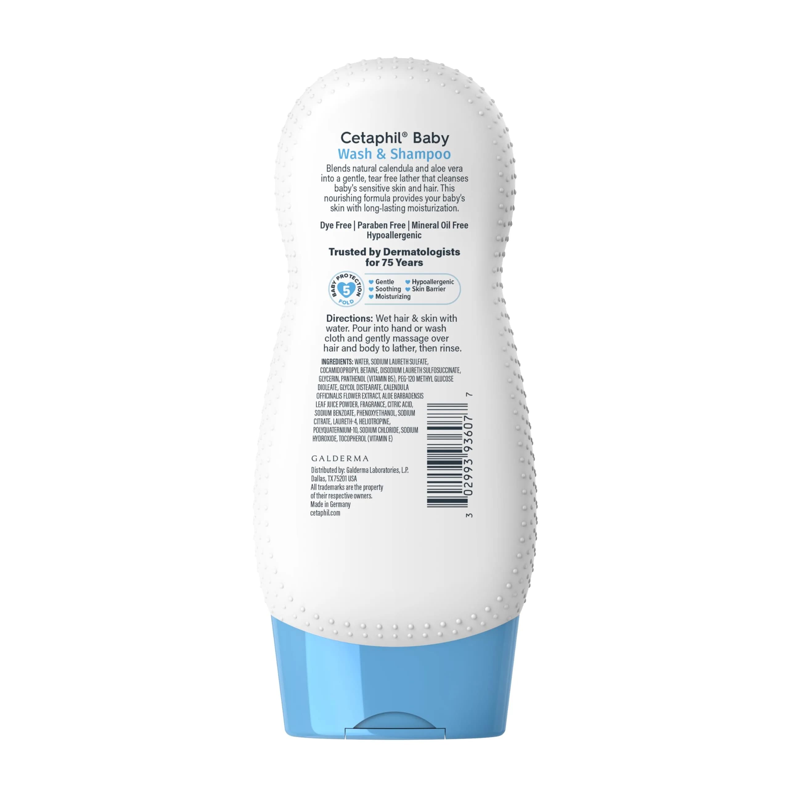 Cetaphil Baby Shampoo and Body Wash with Organic Calendula, 7.8oz | Hypoallergenic, Tear-Free, Dermatologist Tested - view 7