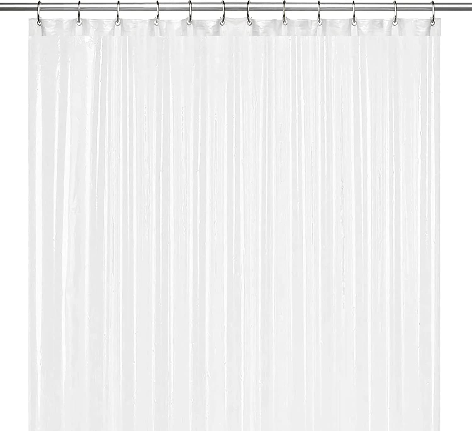 LiBa Shower Curtain PEVA 72x72 Inch Frosted Water-Resistant with 12 Rings | Eco-Friendly Bathroom Essential — 10g Peva - Frosted / 72"W x 72"L
