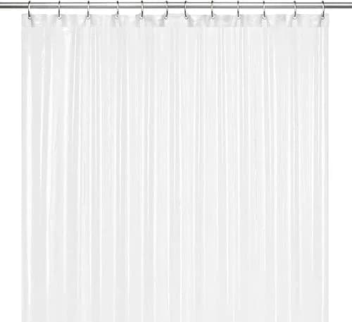 LiBa Shower Curtain PEVA 72x72 Inch Frosted Water-Resistant with 12 Rings | Eco-Friendly Bathroom Essential thumbnail 1