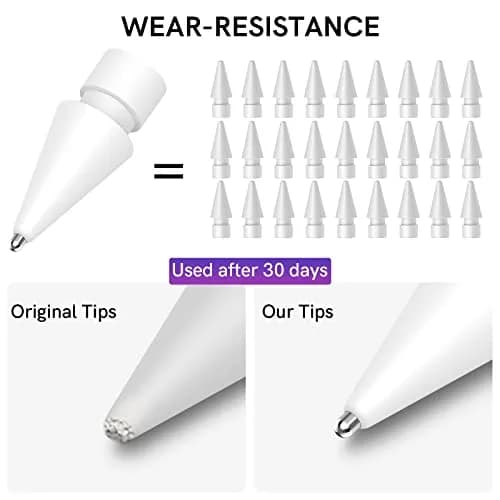 Delidigi Replacement Tips for Apple Pencil Pro/2nd/1st/USB-C | Wear-Resistant Metal Tips for Precise Control (70-120 chars) thumbnail 4