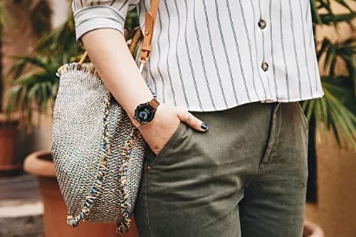 Olytop Brown Leather Watch Band for Samsung Galaxy Watch 7/FE/6/5/4 40mm/44mm/5 Pro 45mm/6 Classic 47mm 46mm 43mm 42mm, 20mm Wristband | Compatible with Active 2, Classic Buckle thumbnail 6