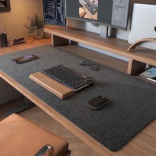 DAWNTREES Non-Slip Felt Desk Mat, 90cm x 40cm (36" x 16") | Protects Desks from Scratches & Spills thumbnail 2