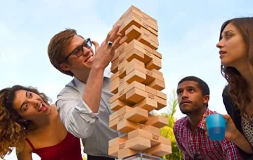 Jenga Giant Sport, Stacking Game with Tournament Chart & Travel Bag | Giant Wooden Blocks for Kids & Adults thumbnail 2