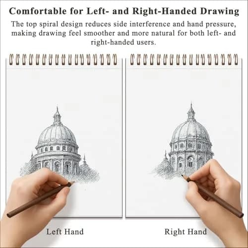 Fuxi 9" x 12" Sketch Book Set, 400 Sheets | Top Spiral Bound Acid-Free Drawing Paper thumbnail 8